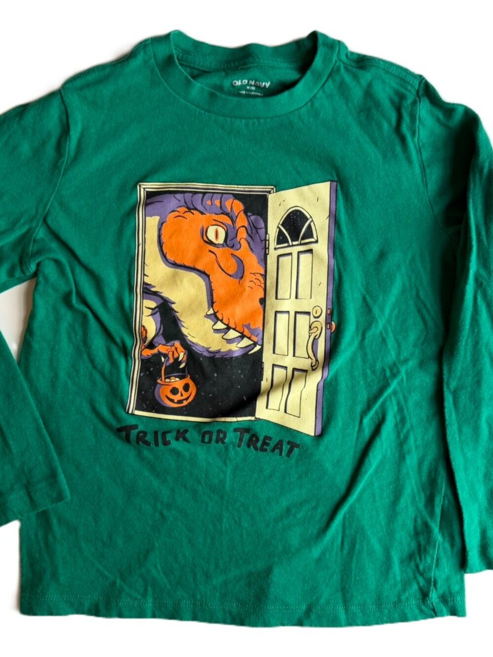 5/$10 | NWOT Boy's Long Sleeve Halloween T-Shirt Medium Green Dinosaur